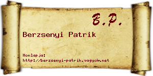 Berzsenyi Patrik névjegykártya